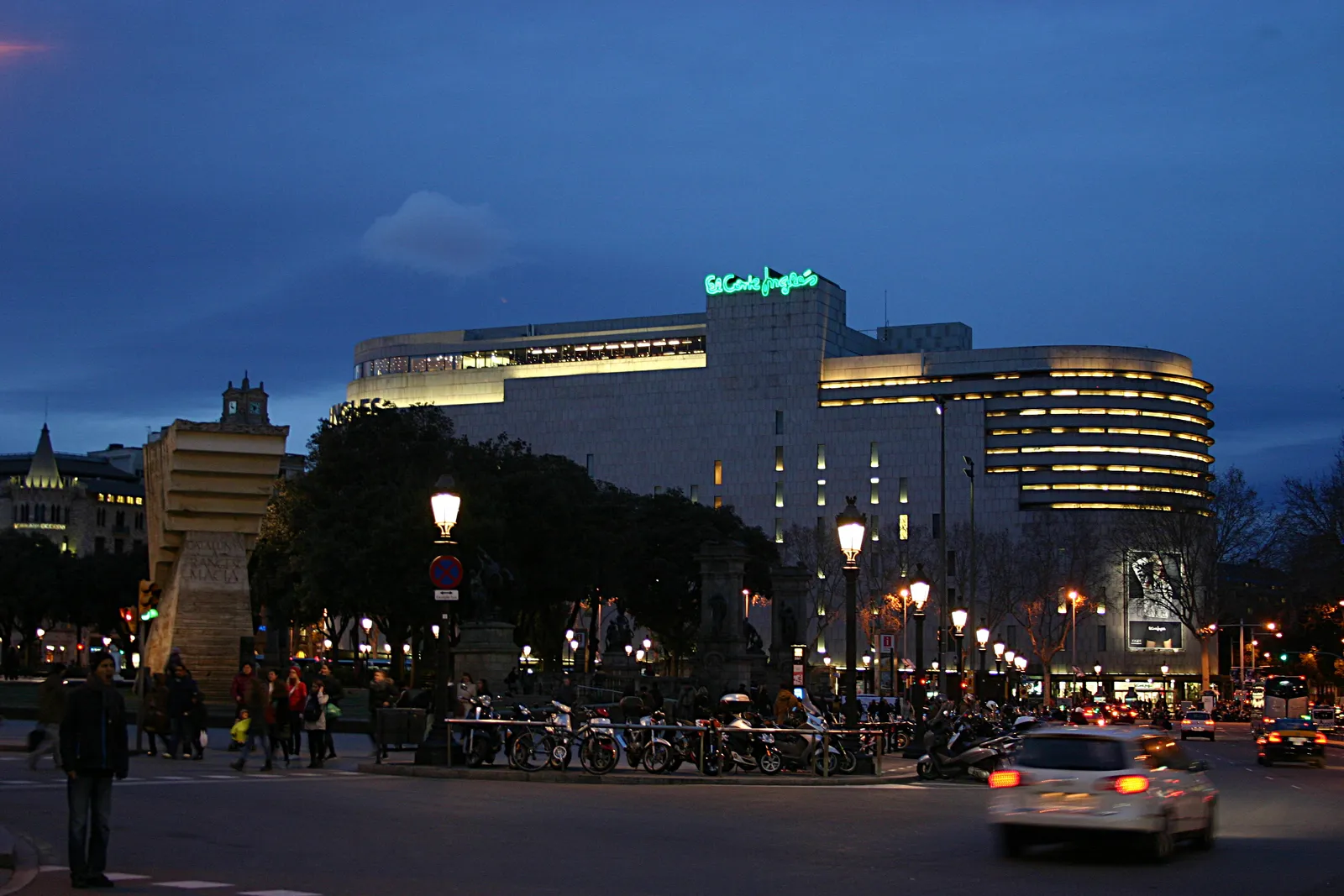 The El Corte Inglés department store building on Plaça Catalunya in Barcelona