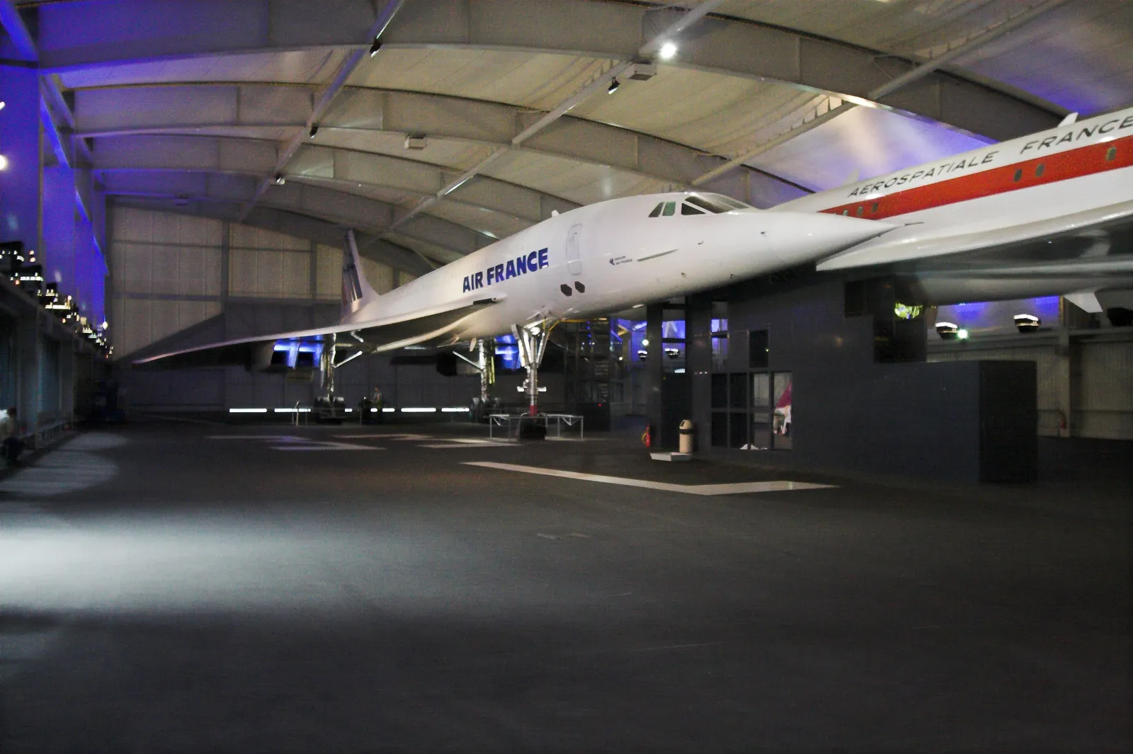 An Air France Concorde inside the museum hall of the Musée de l'Air et de l'Espace at Le Bourget, near Paris