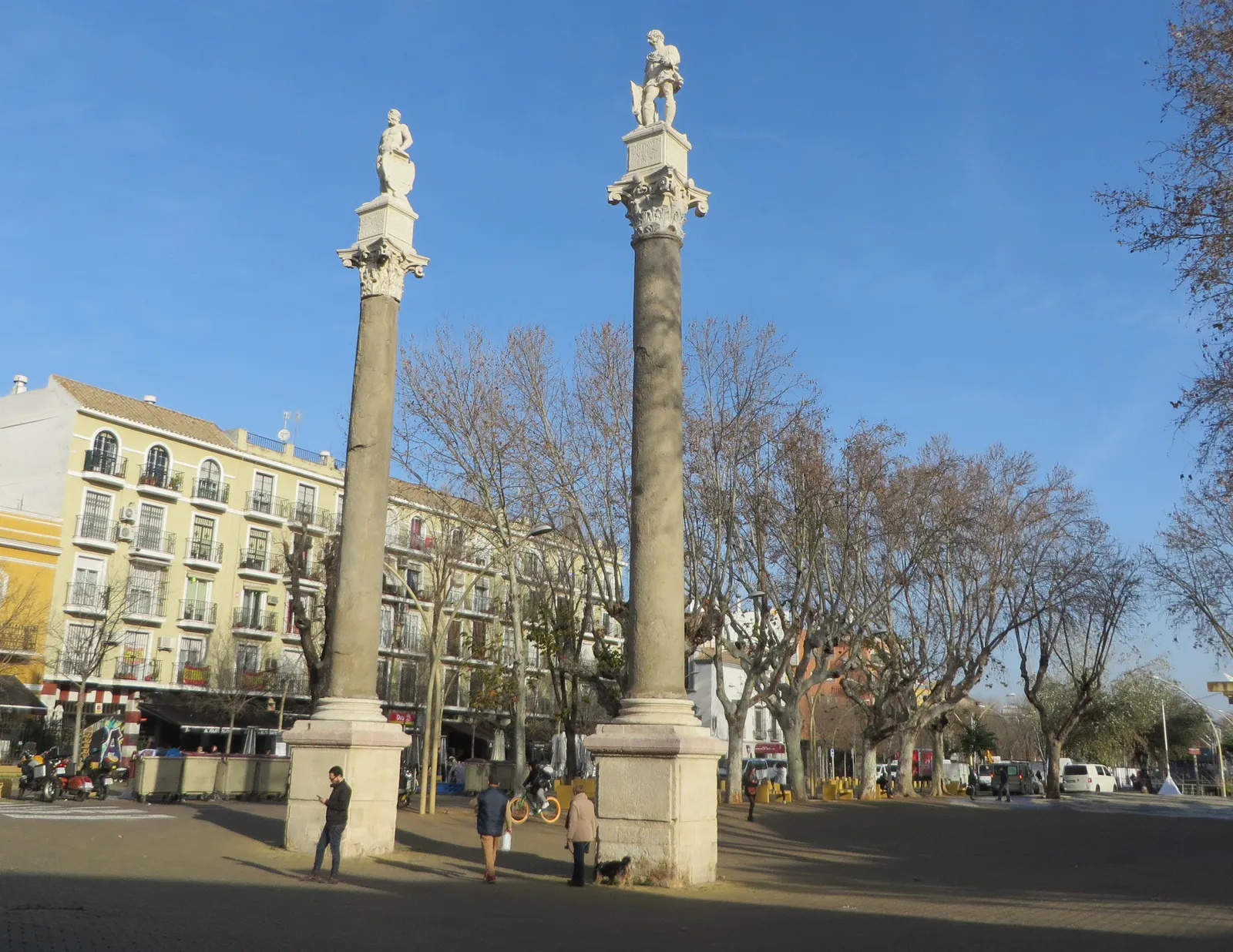 Historic columns at Alameda de Hercules in Seville